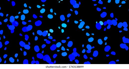 Dark blue vector backdrop with chaotic shapes. Colorful abstract forms with gradient in simple style. Background for cell phones.