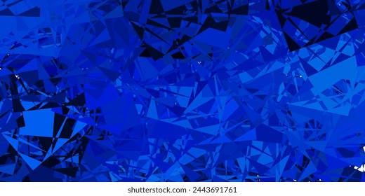 Dark BLUE vector backdrop with chaotic shapes. Colorful illustration with simple gradient shapes. Elegant design for wallpaper set.