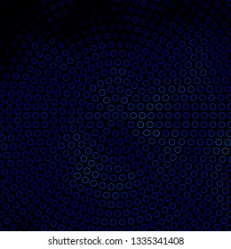 Dark BLUE vector backdrop with circles. Modern abstract illustration with colorful circle shapes. Pattern for booklets, leaflets.