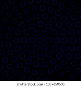 Dark BLUE vector backdrop with circles. Illustration with set of shining colorful abstract spheres. New template for your brand book.