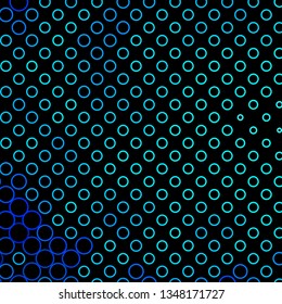 Dark BLUE vector backdrop with circles. Abstract colorful disks on simple gradient background. Design for posters, banners.