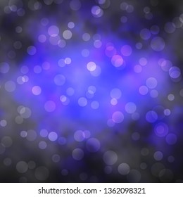 Dark BLUE vector backdrop with circles. Abstract illustration with colorful spots in nature style. Pattern for business ads.