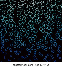 Dark BLUE vector backdrop with circles. Abstract colorful disks on simple gradient background. Design for your commercials.