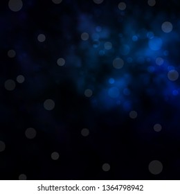 Dark BLUE vector backdrop with circles. Abstract illustration with colorful spots in nature style. Design for posters, banners.