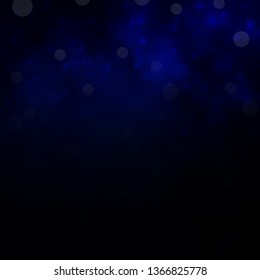 Dark BLUE vector backdrop with circles. Abstract colorful disks on simple gradient background. New template for your brand book.