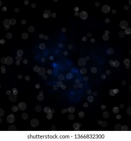 Dark BLUE vector backdrop with circles. Abstract illustration with colorful spots in nature style. Pattern for wallpapers, curtains.