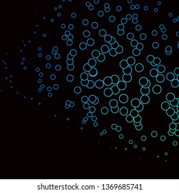 Dark BLUE vector backdrop with circles. Abstract decorative design in gradient style with bubbles. Pattern for business ads.