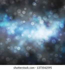 Dark BLUE vector backdrop with circles. Glitter abstract illustration with colorful drops. Design for posters, banners.