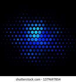 Dark BLUE vector backdrop with circles. Illustration with set of shining colorful abstract spheres. New template for your brand book.