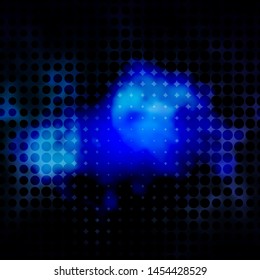 Dark BLUE vector backdrop with circles. Modern abstract illustration with colorful circle shapes. Design for posters, banners.