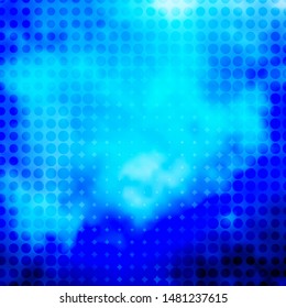 Dark BLUE vector backdrop with circles. Abstract colorful disks on simple gradient background. Pattern for websites, landing pages.