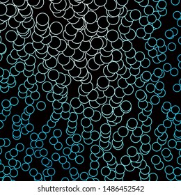 Dark BLUE vector backdrop with circles. Illustration with set of shining colorful abstract spheres. Design for posters, banners.