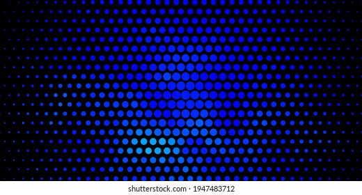 Dark BLUE vector backdrop with circles. Illustration with set of shining colorful abstract spheres. Pattern for booklets, leaflets.