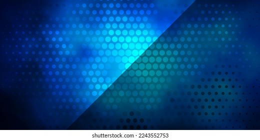 Dark BLUE vector backdrop with circles. Illustration with set of shining colorful abstract spheres. Pattern for business ads.