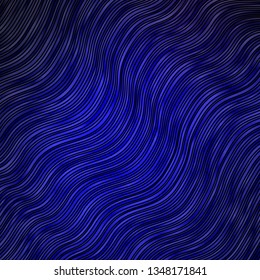 Dark BLUE vector backdrop with circular arc. Bright illustration with gradient circular arcs. Pattern for busines booklets, leaflets