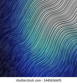 Dark BLUE vector backdrop with circular arc. Brand new colorful illustration with bent lines. Pattern for websites, landing pages.
