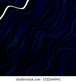 Dark BLUE vector backdrop with circular arc. Colorful illustration with curved lines. Pattern for websites, landing pages.