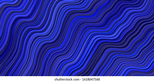 Dark BLUE vector backdrop with circular arc. Colorful illustration in abstract style with bent lines. Design for your business promotion.