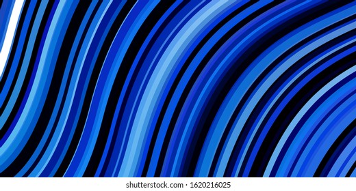 Dark BLUE vector backdrop with circular arc. Abstract gradient illustration with wry lines. Template for cellphones.