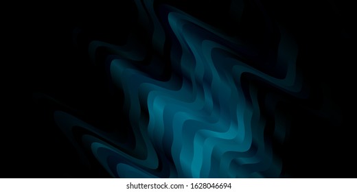 Dark BLUE vector backdrop with circular arc. Bright illustration with gradient circular arcs. Pattern for commercials, ads.