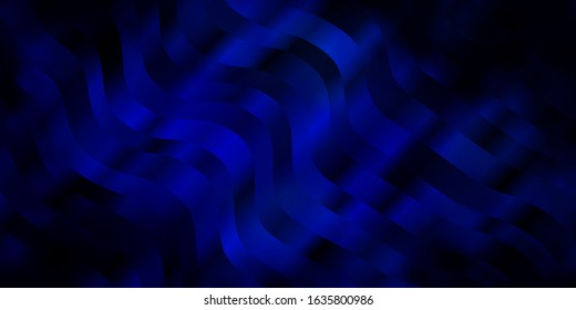 Dark BLUE vector backdrop with circular arc. Bright illustration with gradient circular arcs. Template for cellphones.