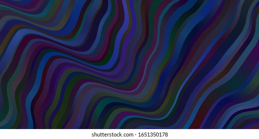Dark BLUE vector backdrop with circular arc. Abstract illustration with gradient bows. Design for your business promotion.