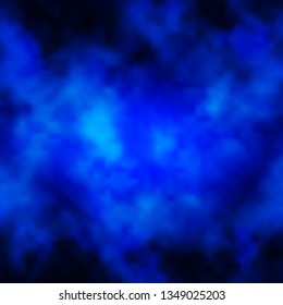 Dark BLUE vector backdrop with cumulus. Illustration in abstract style with gradient clouds. Pattern for your booklets, leaflets.
