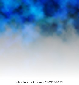 Dark BLUE vector backdrop with cumulus. Illustration in abstract style with gradient clouds. Pattern for your booklets, leaflets.