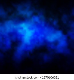 Dark BLUE vector backdrop with cumulus. Illustration in abstract style with gradient clouds. Pattern for your commercials.