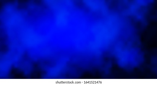 Dark BLUE vector backdrop with cumulus. Illustration in abstract style with gradient clouds. Beautiful layout for uidesign.