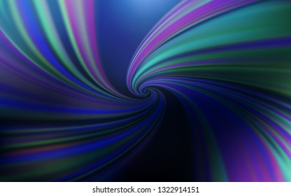 Dark BLUE vector backdrop with curved lines. Colorful geometric sample with gradient lines.  Brand new design for your ads, poster, banner.