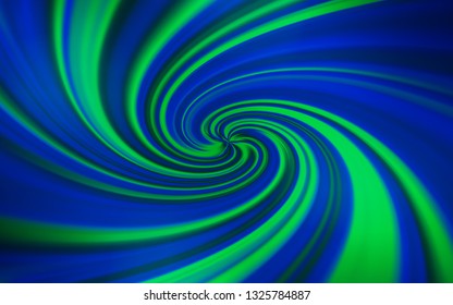 Dark BLUE vector backdrop with curved lines. An elegant bright illustration with gradient. Colorful wave pattern for your design.