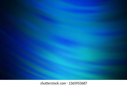 Dark BLUE vector backdrop with curved lines. Glitter abstract illustration with wry lines. The best colorful design for your business.