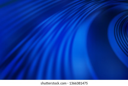 Dark BLUE vector backdrop with curved lines. Colorful geometric sample with gradient lines.  A completely new template for your design.
