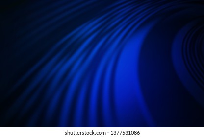 Dark BLUE vector backdrop with curved lines. Glitter abstract illustration with wry lines. Abstract design for your web site.