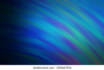 Dark BLUE vector backdrop with curved lines. Modern gradient abstract illustration with bandy lines. Elegant pattern for a brand book.