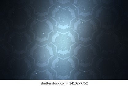 Dark BLUE vector backdrop with curved lines. A sample with colorful lines, shapes. Abstract design for your web site.