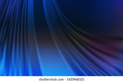 Dark BLUE vector backdrop with curved lines. Brand new colorful illustration in simple style. New composition for your brand book.