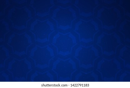 Dark BLUE vector backdrop with curved lines. A circumflex abstract illustration with gradient. Template for cell phone screens.