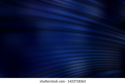 Dark BLUE vector backdrop with curved lines. Colorful abstract illustration with gradient lines. New composition for your brand book.