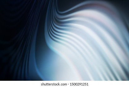 Dark BLUE vector backdrop with curved lines. Creative illustration in halftone style with gradient. Pattern for your business design.