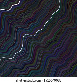 Dark BLUE vector backdrop with curved lines. A shining illustration, which consists of curved lines. New composition for your brand book.