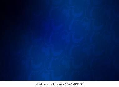 Dark BLUE vector backdrop with curved lines. Modern gradient abstract illustration with bandy lines. A completely new design for your business.
