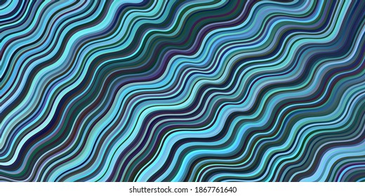 Dark BLUE vector backdrop with curved lines. An elegant bright illustration with gradient. Abstract style for your business design.