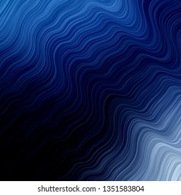 Dark BLUE vector backdrop with curves. Colorful abstract illustration with gradient curves. Pattern for websites, landing pages.