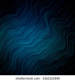 Dark BLUE vector backdrop with curves. Illustration in abstract style with gradient curved.  Pattern for websites, landing pages.