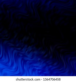 Dark BLUE vector backdrop with curves. Colorful illustration, which consists of curves. Pattern for websites, landing pages.