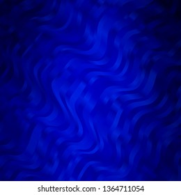 Dark BLUE vector backdrop with curves. Abstract gradient illustration with wry lines. Pattern for ads, commercials.