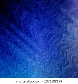 Dark Blue vector backdrop with curves. Illustration in abstract style with gradient curved.  Best design for your posters, banners.