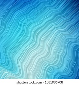 Dark BLUE vector backdrop with curves. Brand new colorful illustration with bent lines. Pattern for commercials, ads.